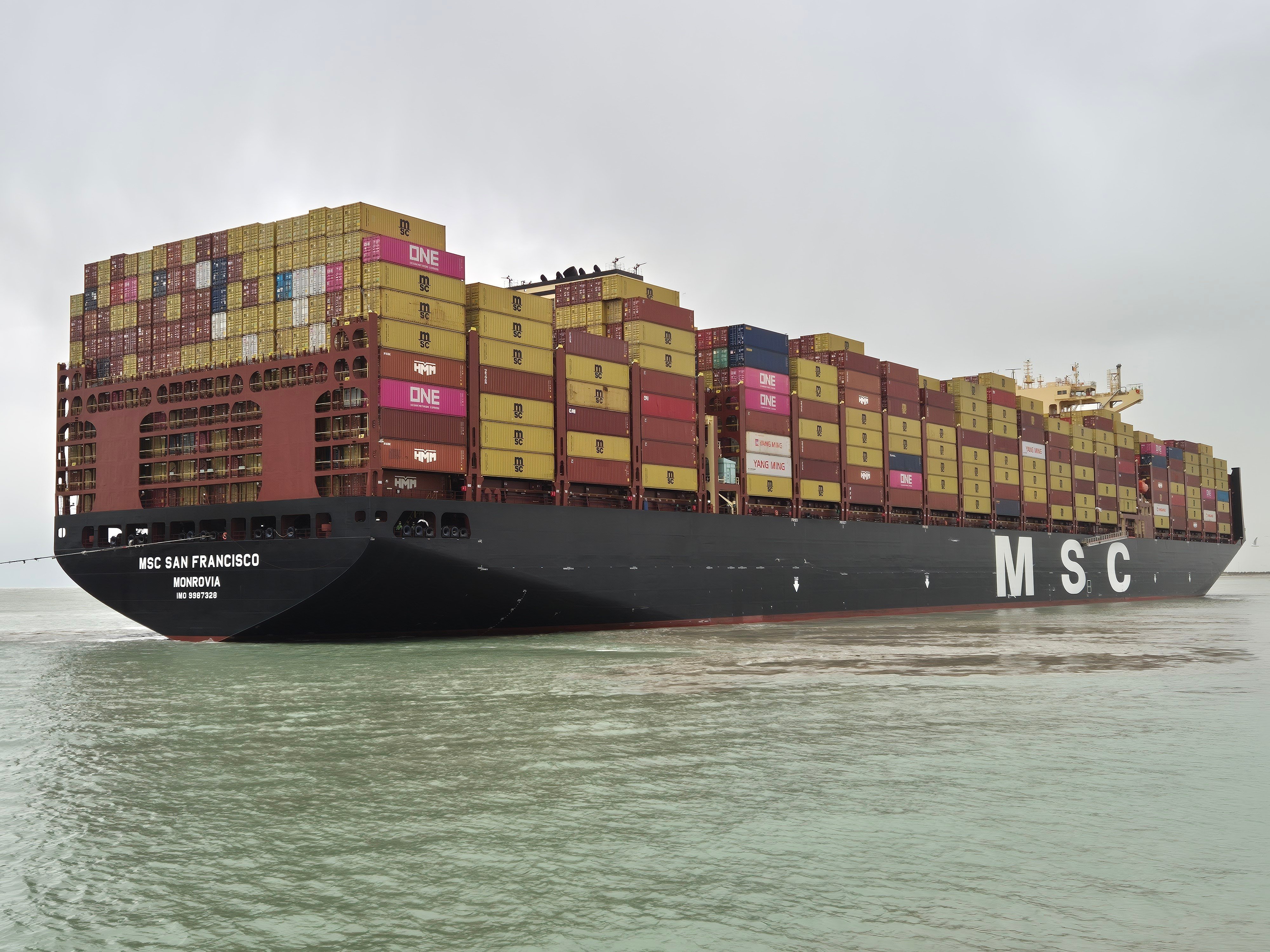 Arrival of MSC San Francisco in Zeebrugge