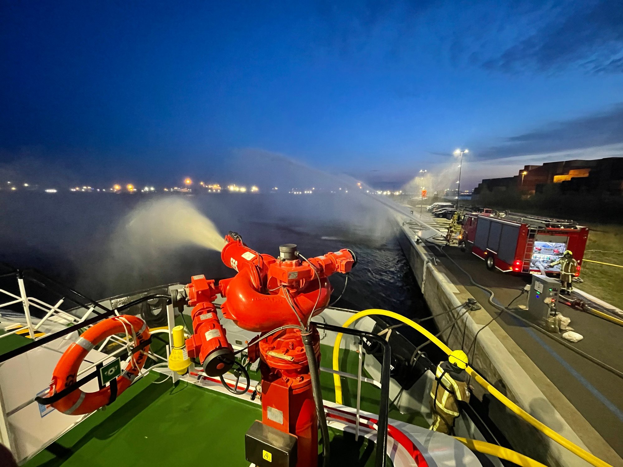 Brandoefening havengebied Antwerpen