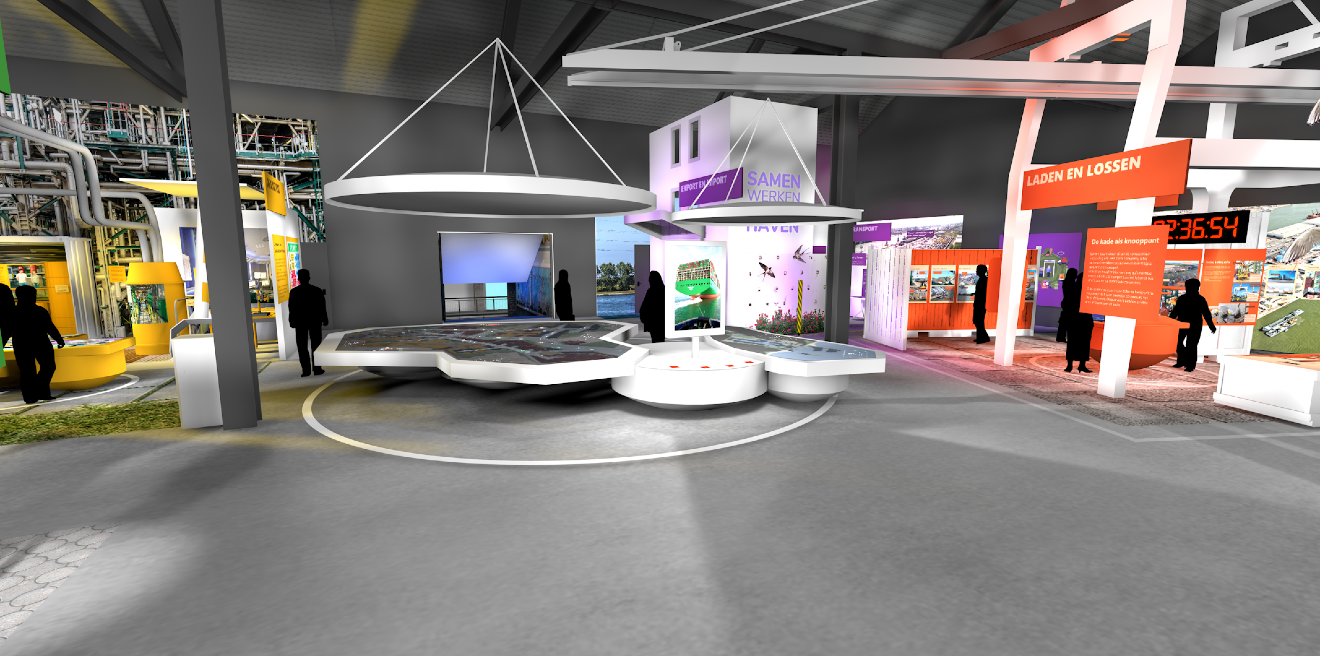 Havenwereld render - Belevingshal
