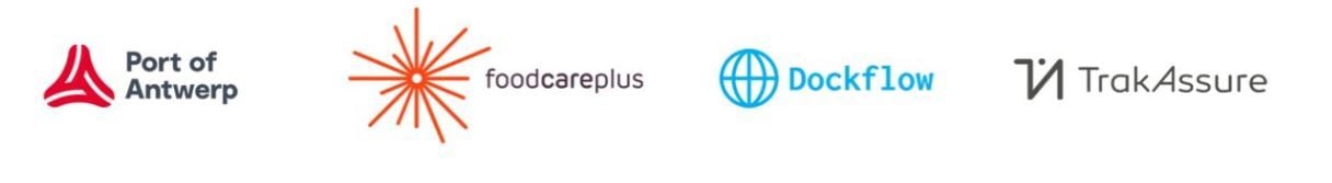 Logo of Port of Antwerp, foodcareplus, Dockflow and TrakAssure
